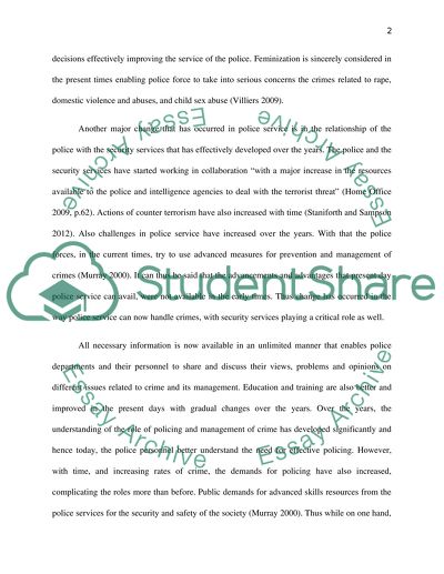 Safer Neigbourhood Policing