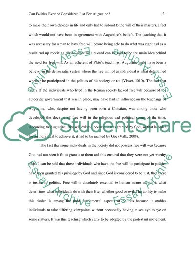 Can Politics Ever Be Considered Just for Augustine