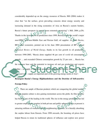 Energy Power as a Soft Weapon in Resurgent Russias Foreign Policy