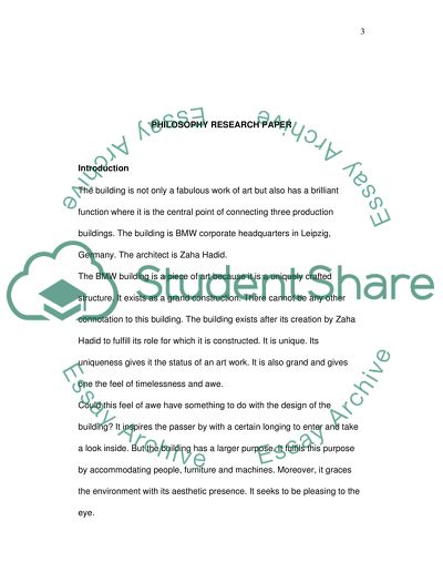 Philosophy Research Paper