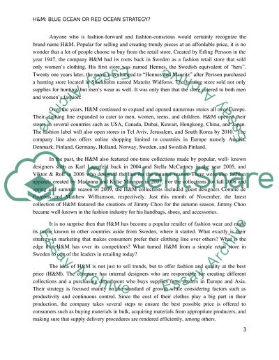 H&M and their Blue Ocean and Red Ocean Strategy