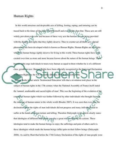 Midterm Analysis about an specific articles regarding Humen Rights
