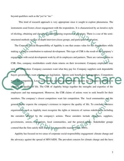 APPLEBY CORPORATE SOCIAL RESPONSIBILITY