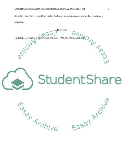 Contrasting learning and intellectual disabilities