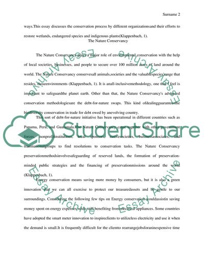 Conservation of the Endangered Species