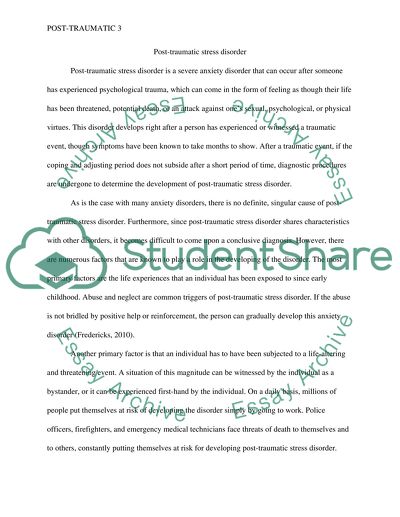 Post-traumatic stress disorder