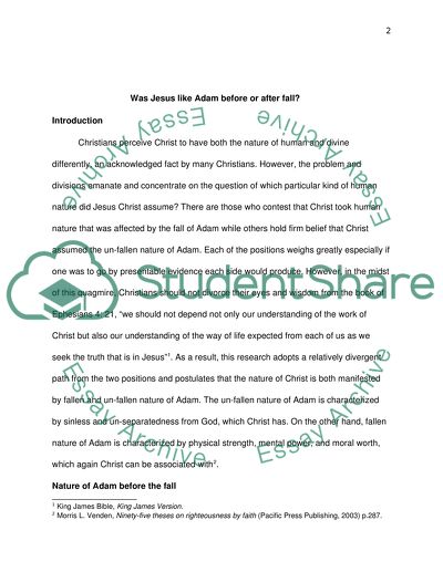 Was Jesus like Adam before or after the Fall