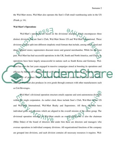 Operations Management in Action in Wal-Mart