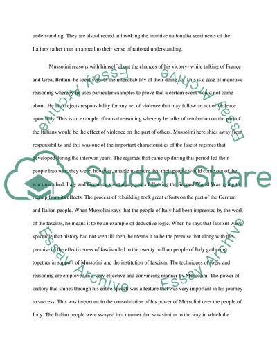 Mussolinis War Speech