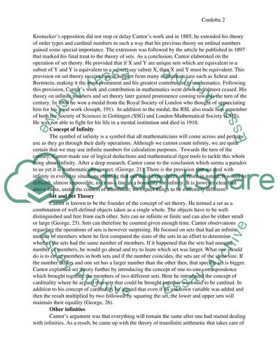 George cantor. infinite numbers