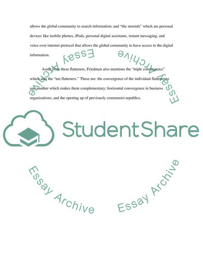 Thomas Friedmans The World is Flat