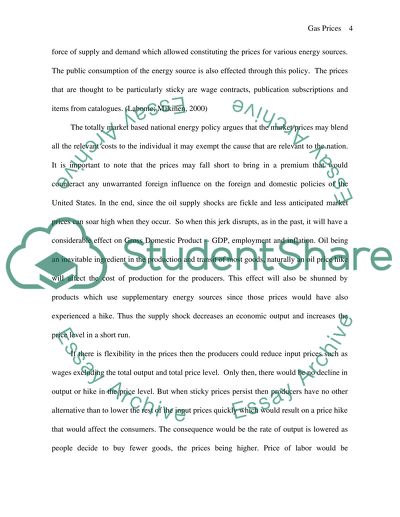 Gas Prices Fluctuations