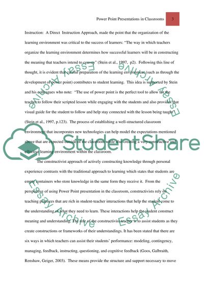 Power Point Presentation in Lectures