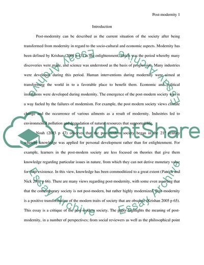 The Post-Modern Society