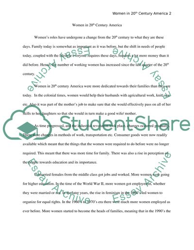 Women in 20th century America