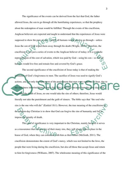 The significance of the crucifixion to Anglicans today