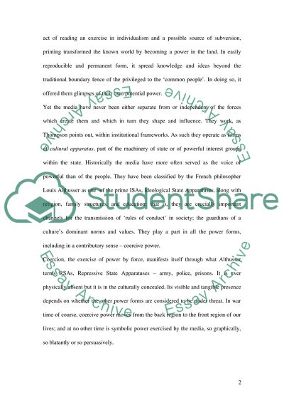 Communication, Culture and Power