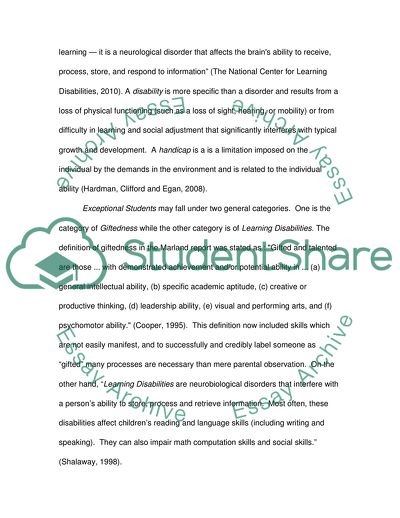 Supporting Exceptional Students in an Inclusive Class