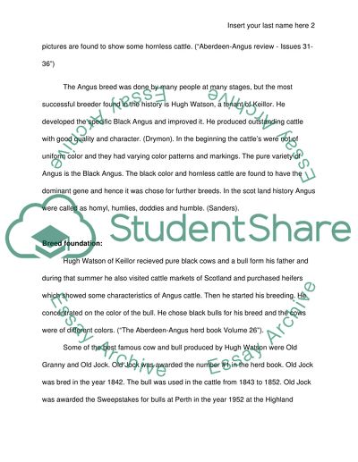 The breed history of the angus cow