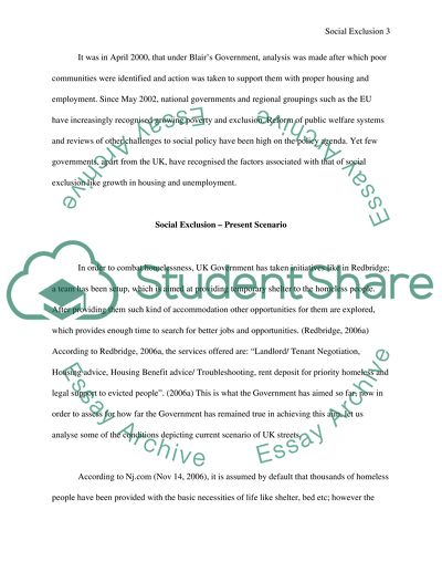 Social exclusion essays image
