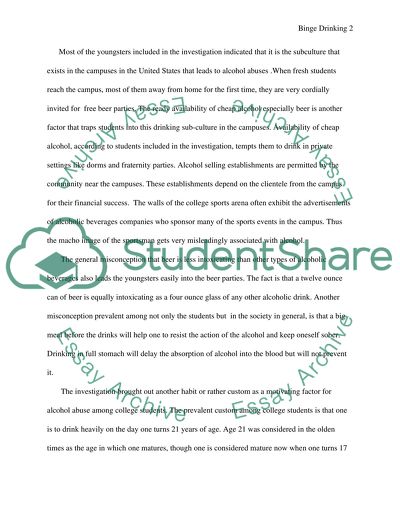 Binge Drinking In College Students