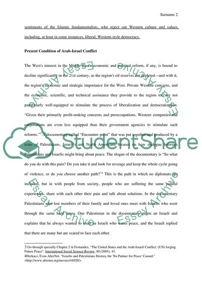 Arab-Israel Conflict: American Investment in People