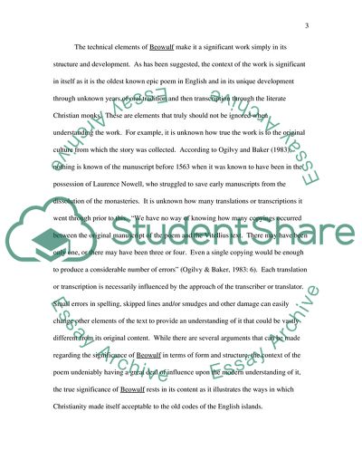 Beowulf: The Poem, Its Background and Its Style