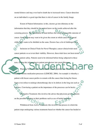 Ethics in the Treatment of Breast Cancer