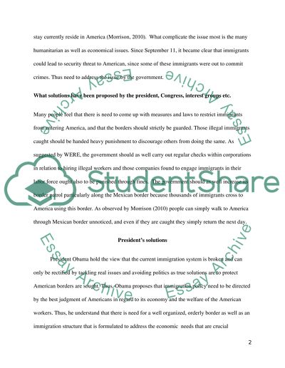 Domestic Policy Issue - Immigration