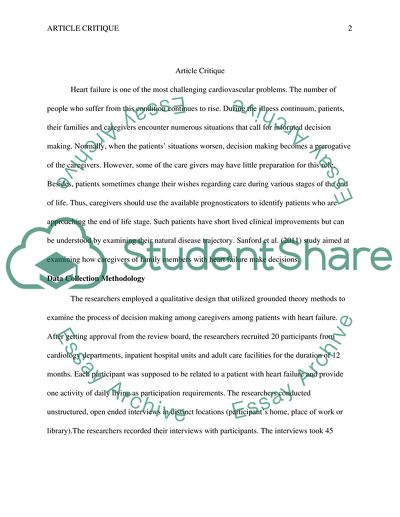 Caregivers of Family Members with Heart Failure