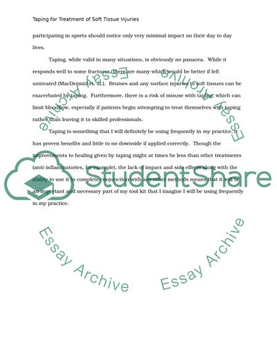 Taping for Treatment of Soft Tissue Injuries