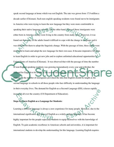 Learning English as a Second Language