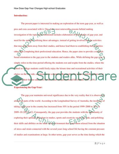 Gap Year of High School