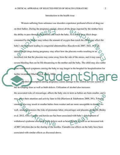 A Critical Appraisal of Selected Pieces of Health Research Literature