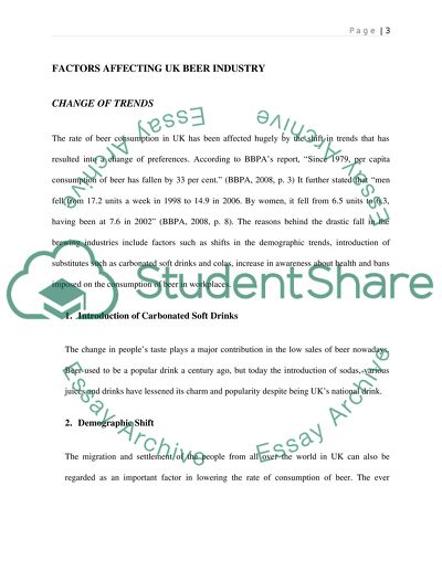 Analysis of the Brewing Industry of the UK