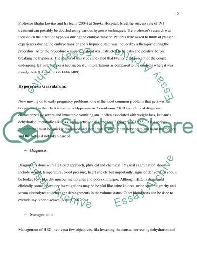 The use of hypnosis in pre-conception and early pregnancy problems