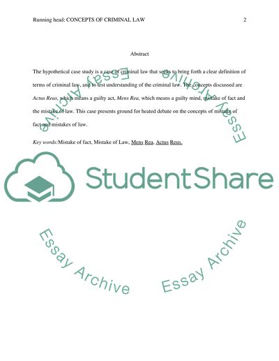 Concepts of Criminal Law