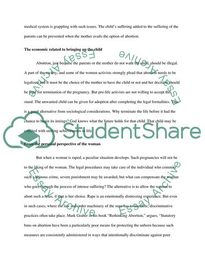Abortion Should Be Illegal Except in Cases Where Rape, Incest, or the Health of the Mother Is Involved