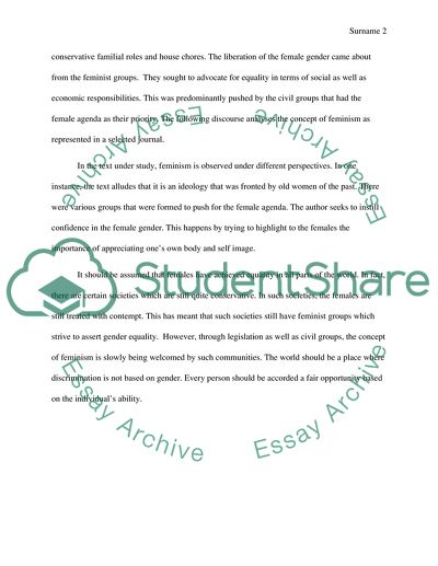 Feminism And Its Concepts