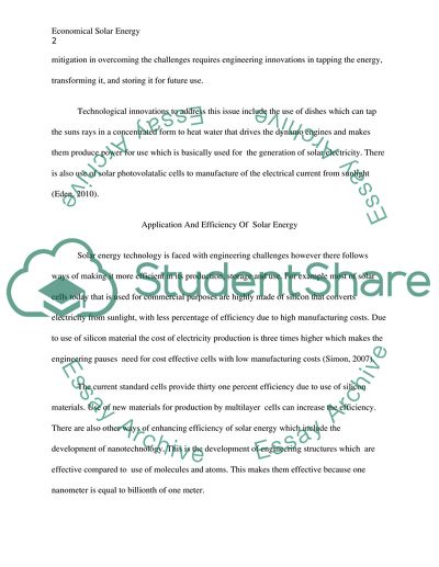 Make solar energy economical