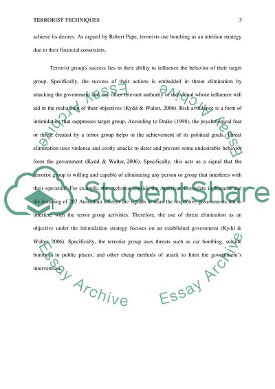 Terrorist Techniques