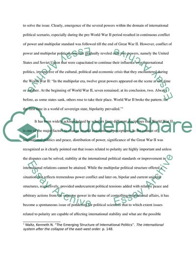 Polarity in International Relations
