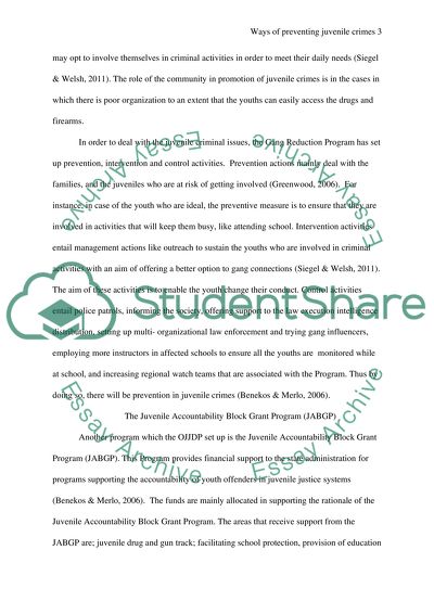 Ways of Preventing Juvenile Crimes