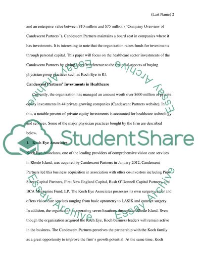 Candescent Partners Buying Physician Practices