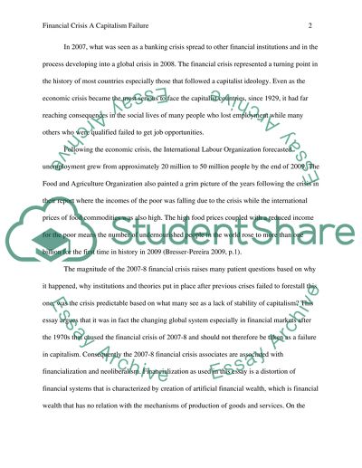 The Financial and Economic Crisis