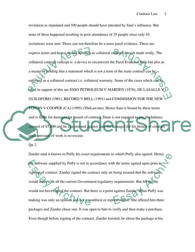 Oral Terms of a Contractual Nature