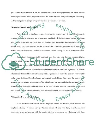 Features of Active Listening