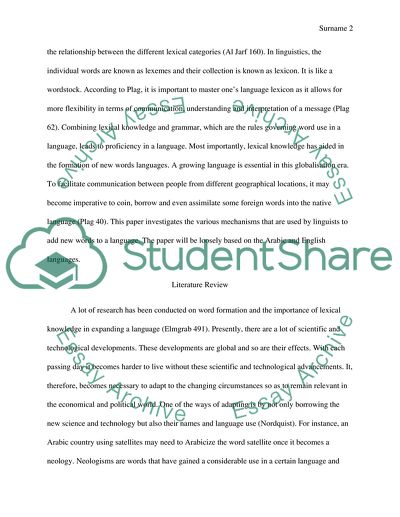 Lexicon: The Methods of Adding New Words to a Language