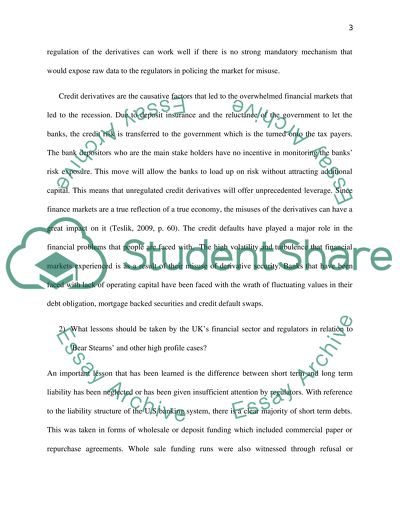 The Role of the Derivatives in Credit Default
