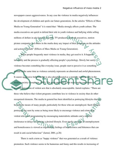 Negative mass media influence